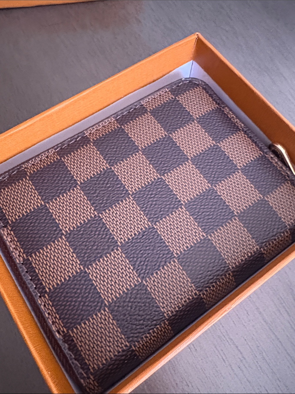 Designer Inspired Brown Card Wallet